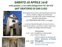 APERTURA ORATORIO S. LUIGI    28 APRILE 2018 Delegazione FAI  del VCO